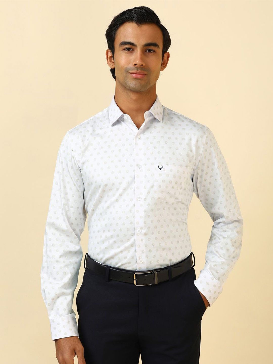 Allen Solly Slim Fit Floral Printed Pure Cotton Formal Shirt-picture-35