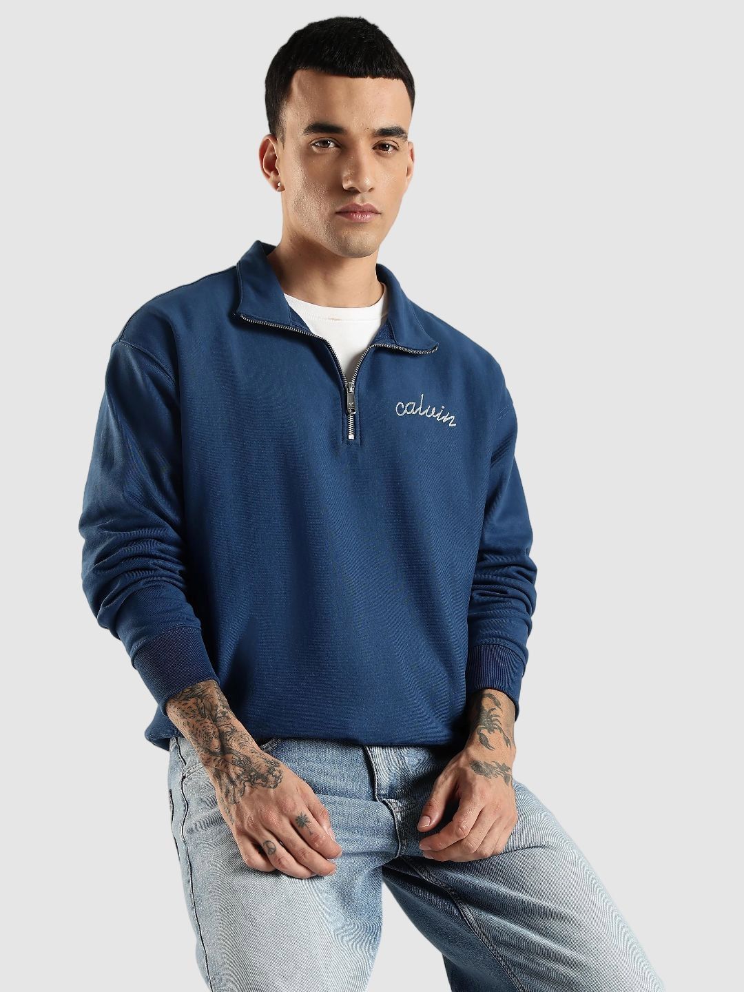Calvin Klein Jeans Men Embroidered Logo Oversized Fit Sweatshirt-image-42