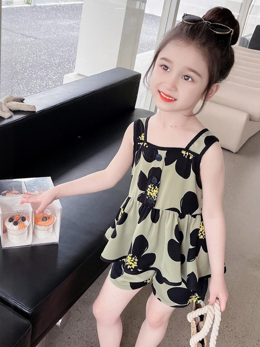 LULU & SKY Girls Printed Sleeveless Top With Shorts-picture-31