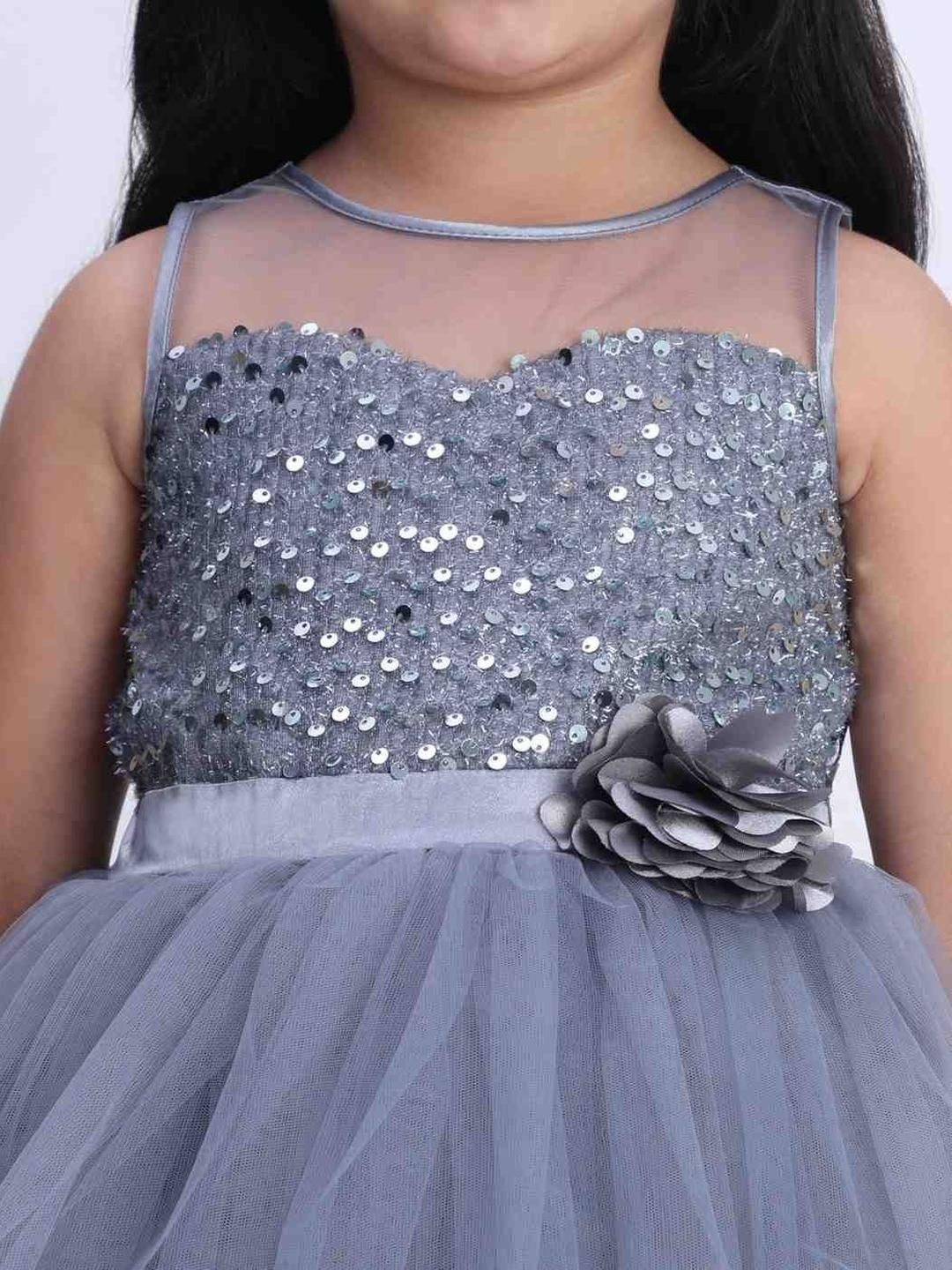 Toy Balloon kids Girls Embellished Sequined Fit & Flare Maxi Dress-picture-41