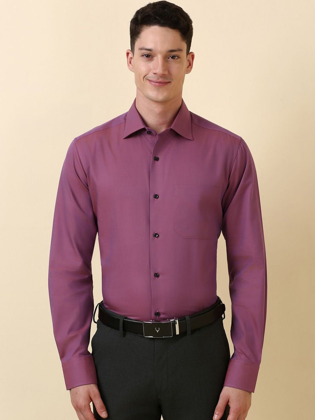 Allen Solly Sport Spread Collar Long Sleeves Pure Cotton Formal Shirt-picture-16