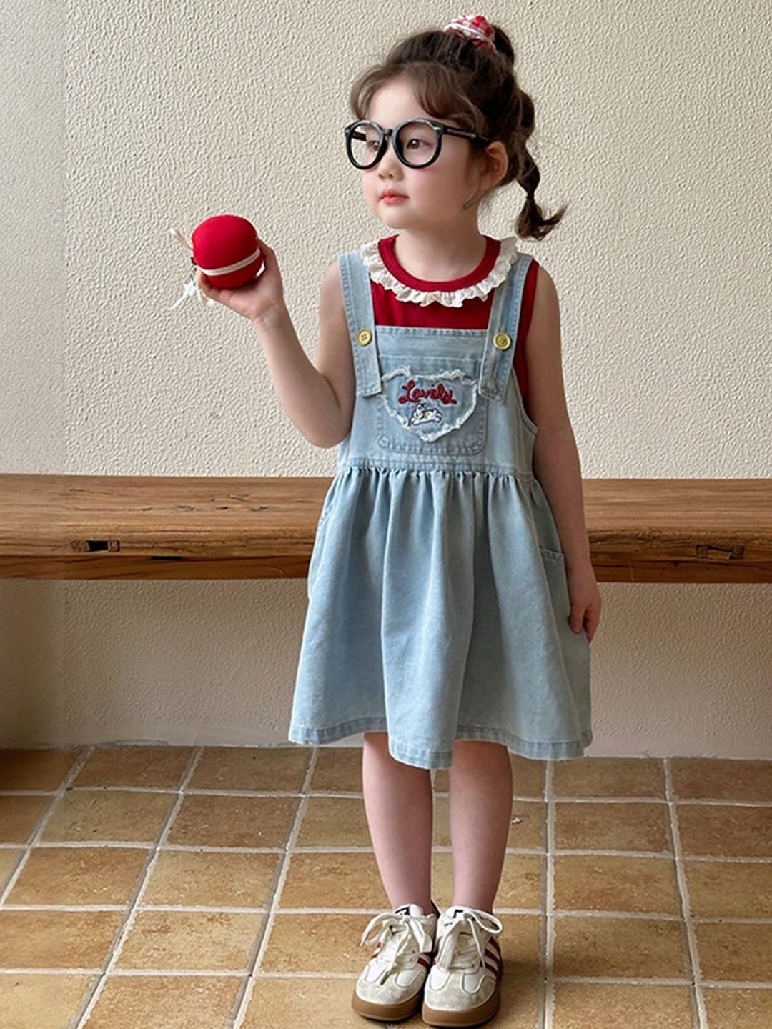 LULU & SKY Girls Embroidered Pinafore Dress-picture-18