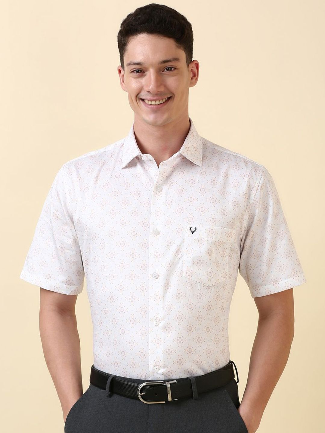 Allen Solly Slim Fit Floral Printed Pure Cotton Formal Shirt-picture-11