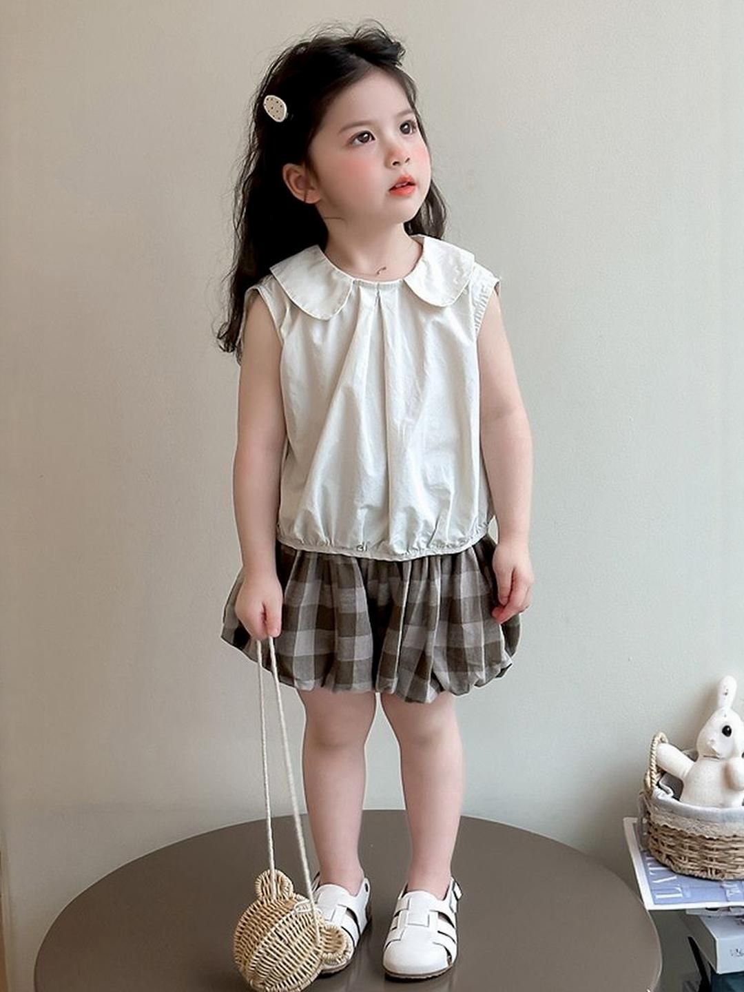 LULU & SKY Girls Sleeveless Pure Cotton Top With Shorts-picture-44