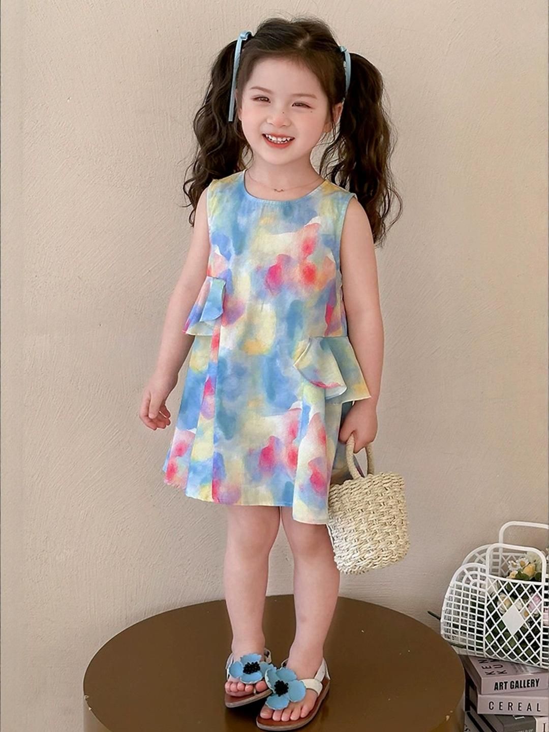 LULU & SKY Girls Tie and Dye Print A-Line Dress-image-24