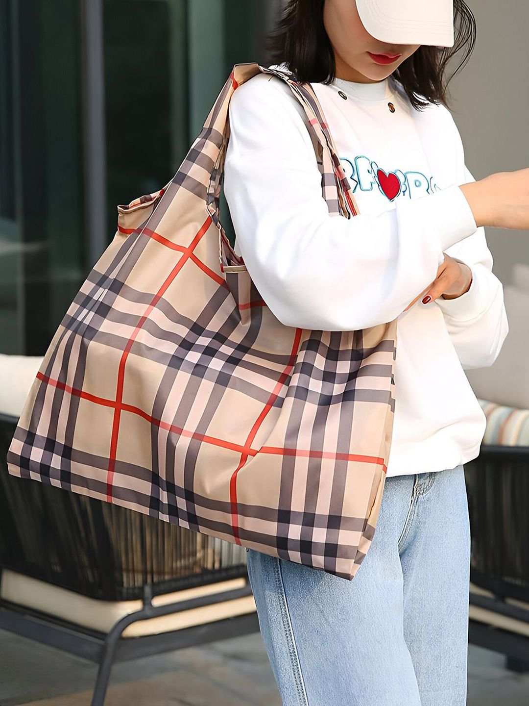 MOMISY Women Checked Shopper Leather-image-15