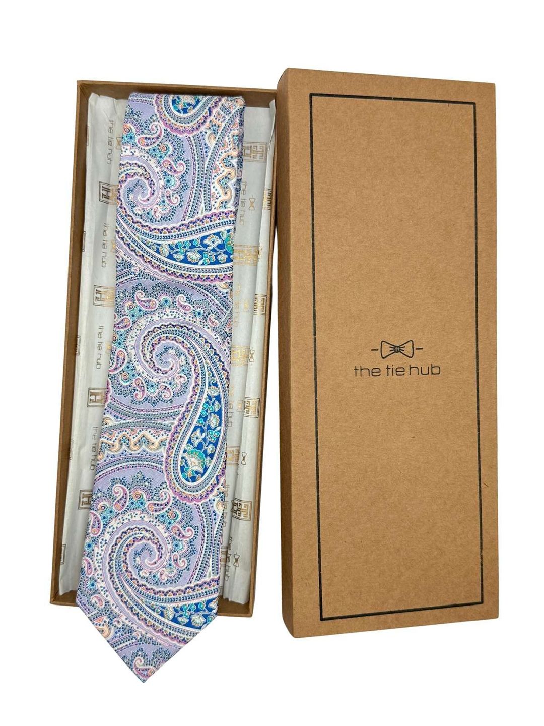 The Tie Hub Men Paisley Printed Skinny Tie-picture-30