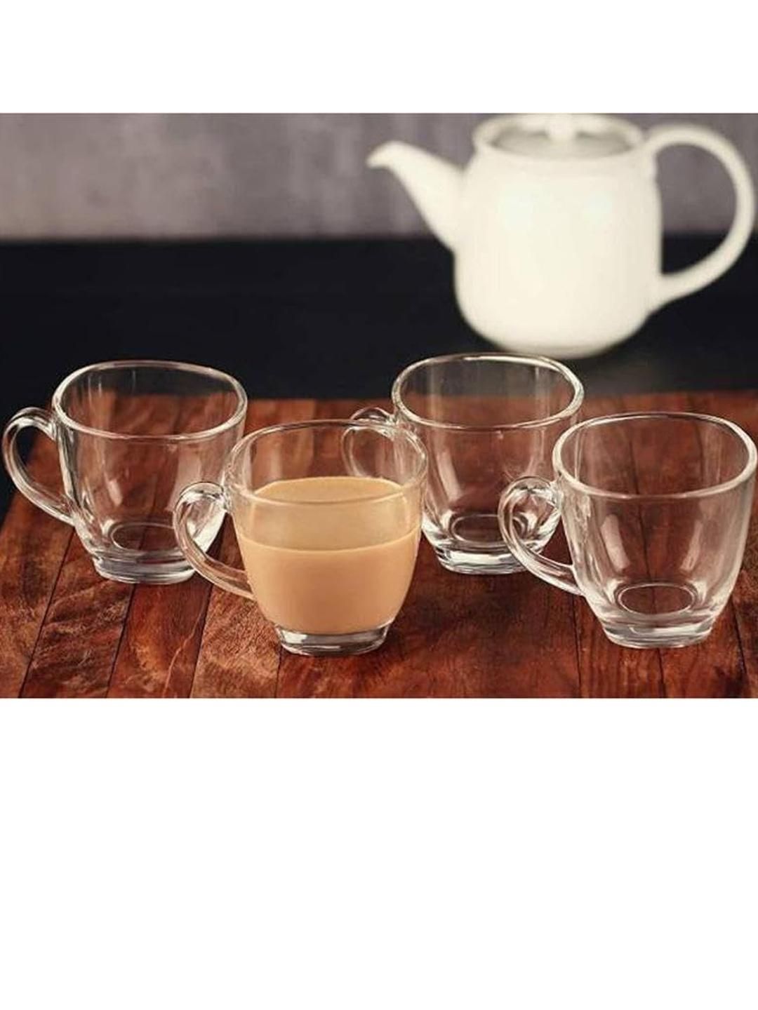 Somil Clear Glass Coffee & Tea Cup / Mug, Enjoy Your Drink in Style, Pack of 4, 100 Ml, 6.7 X 9 X 6.5 CM-image-31