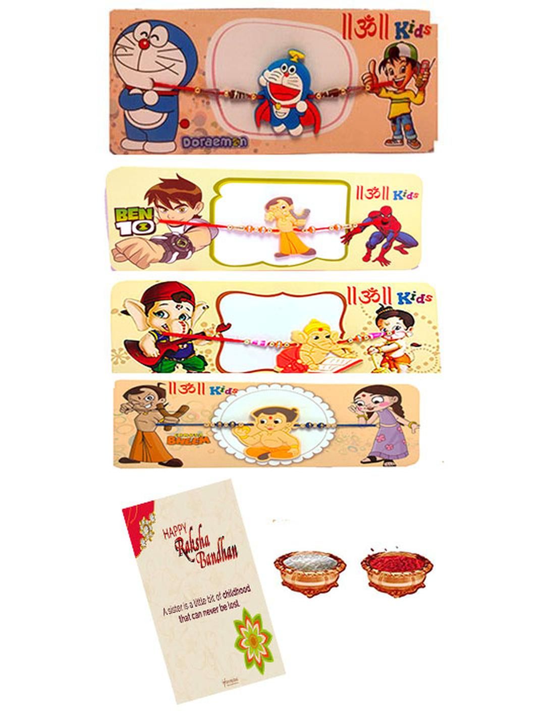 Vrinde Boys Set Of 4 Cartoon Rakhi-picture-38
