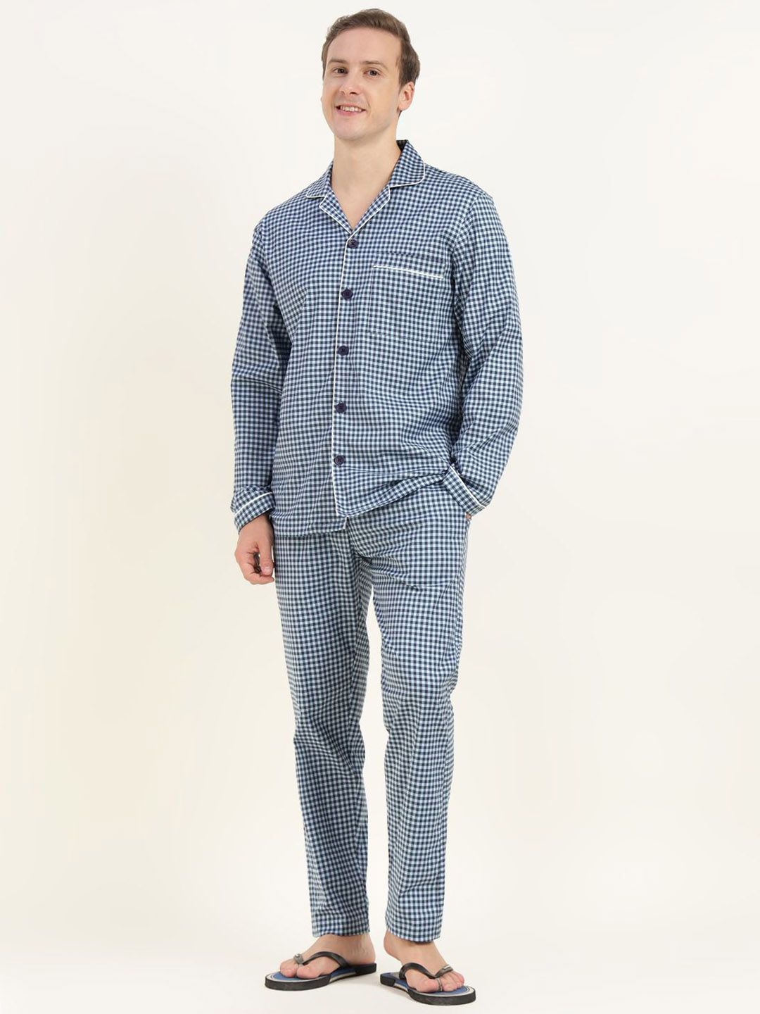 Hancock Men Checked Night suit-picture-25
