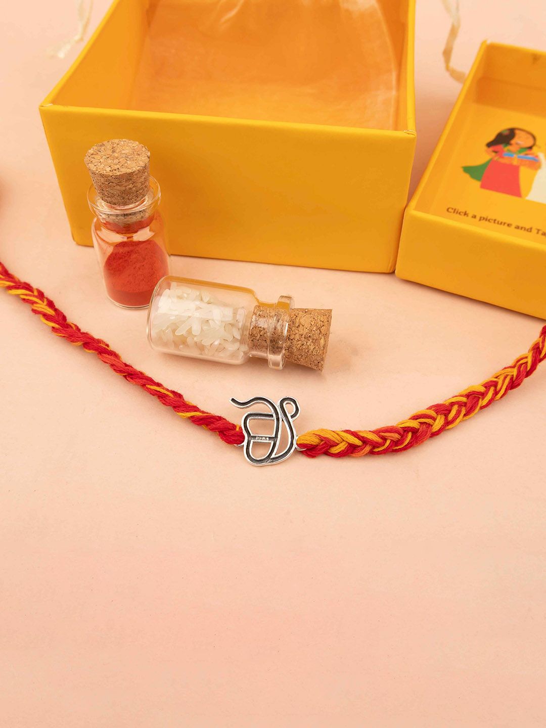 Shyle 925 Sterling Silver Ik OmkaarThread Rakhi-picture-24
