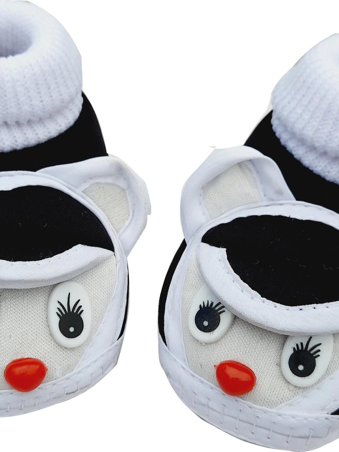 LMN CHILD CARE Unisex Black & White Booties-picture-49