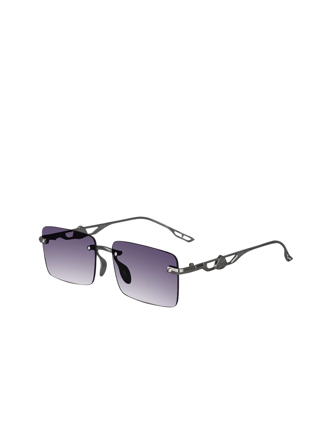 Provogue Unisex Grey Lens & Gunmetal-Toned Rectangle Sunglasses with-picture-44