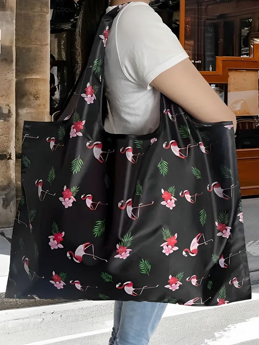 MOMISY Printed Leather Shopper Tote Bag-image-44
