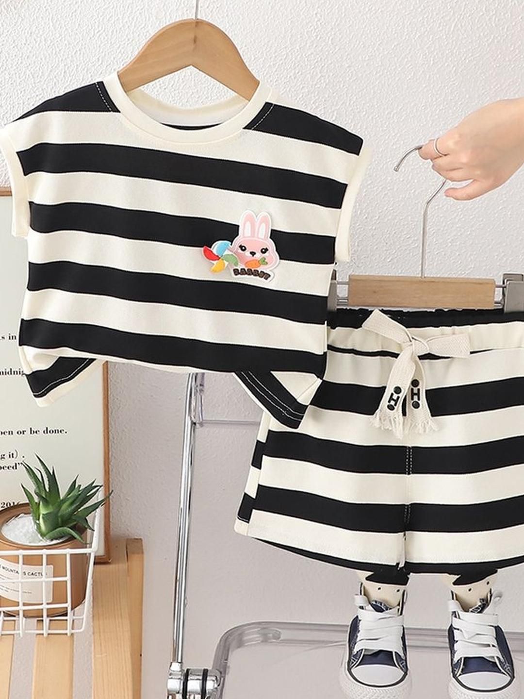 LULU & SKY Girls Striped Top with Shorts-picture-17