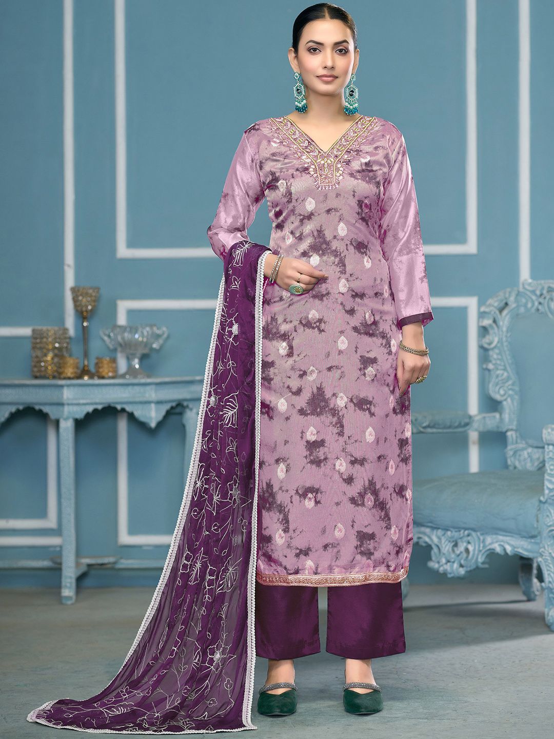 Maroosh Embroidered Silk Chiffon Unstitched Dress Material-picture-47