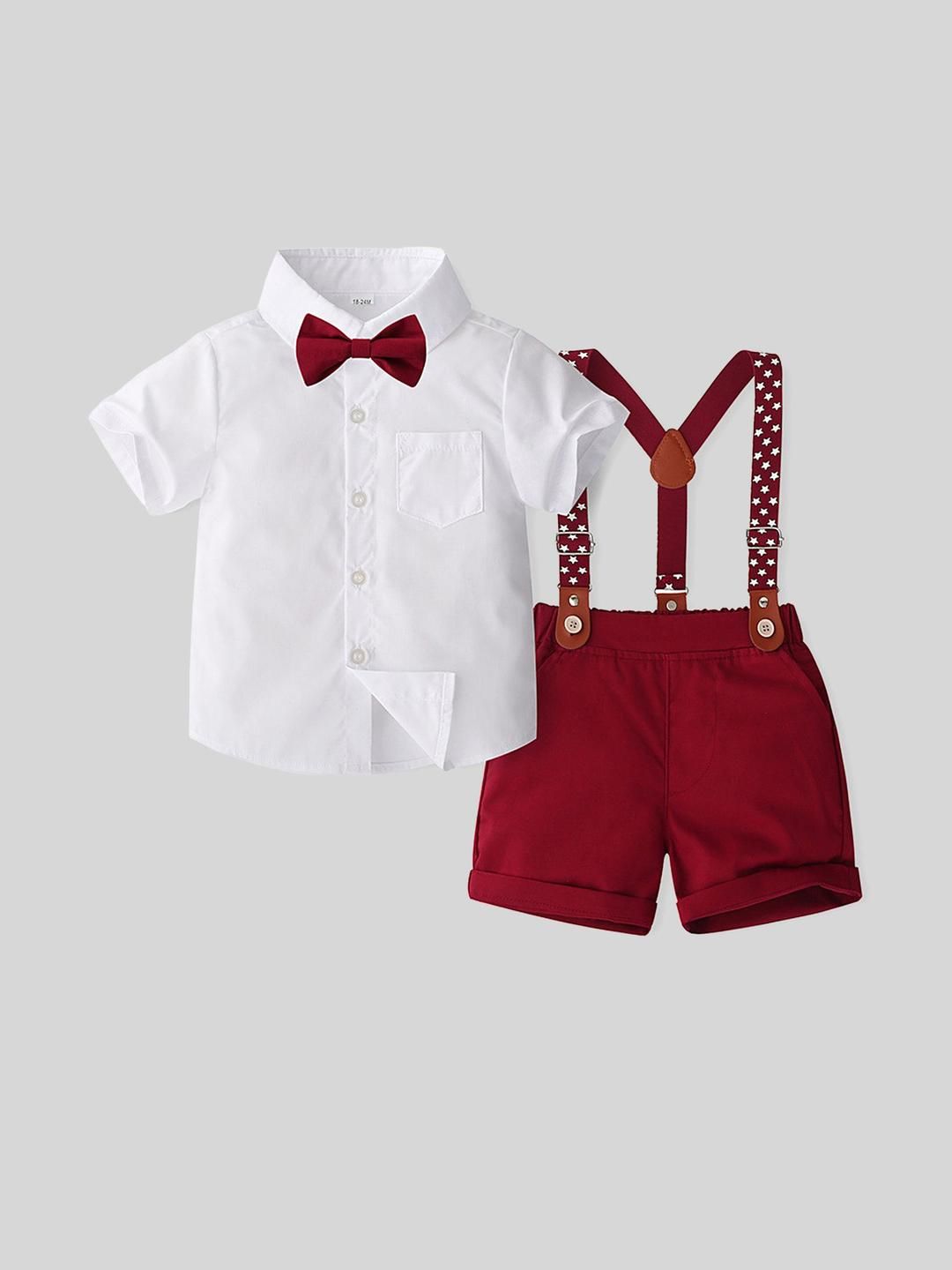 LULU & SKY Boys Shirt With Suspender Shorts-image-40