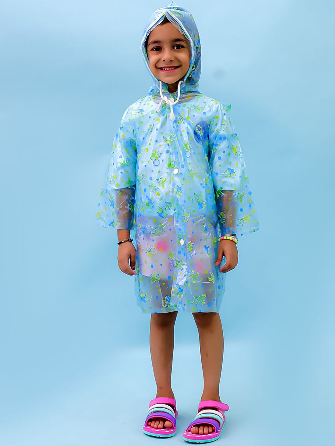 M'andy Girls Printed Hooded Raincoat-picture-39