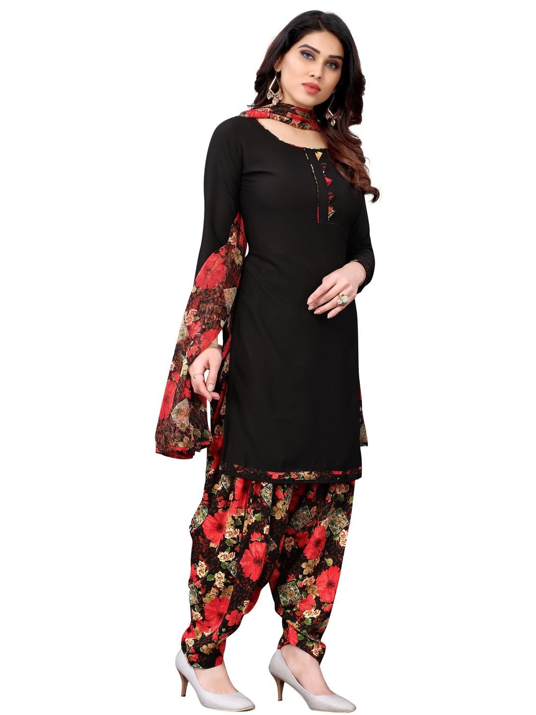 Unstitched Printed Cotton Blend Kurta & Patiyala Dress Material with Dupatta-image-10