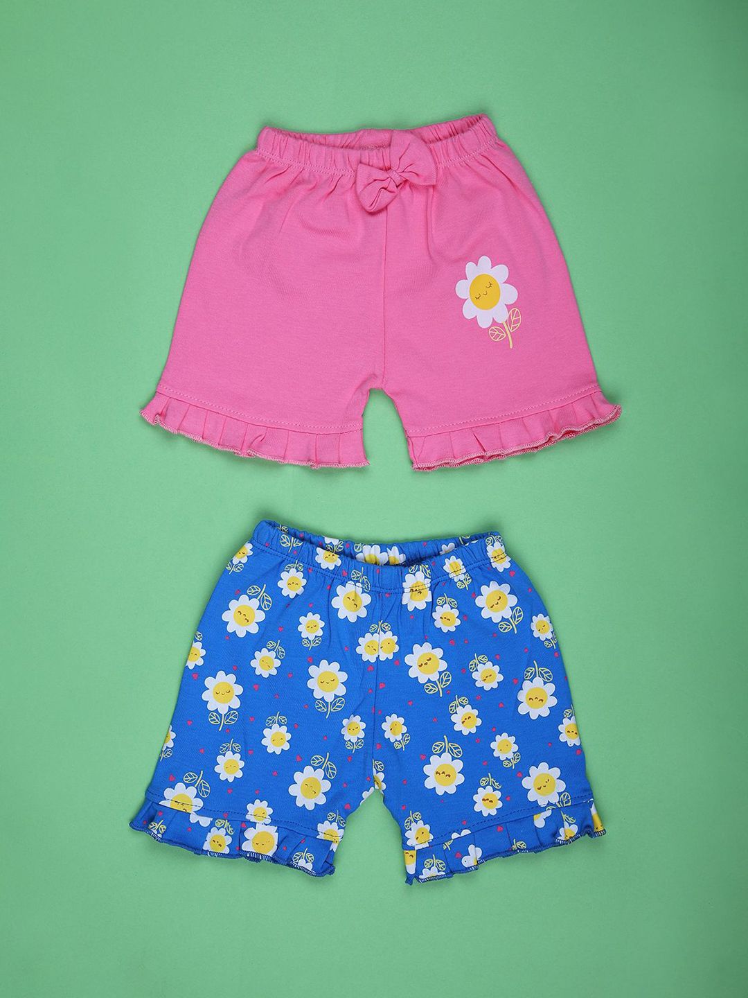 V-Mart Kids Pack Of 2 Floral Printed Cotton Regular Shorts-picture-53