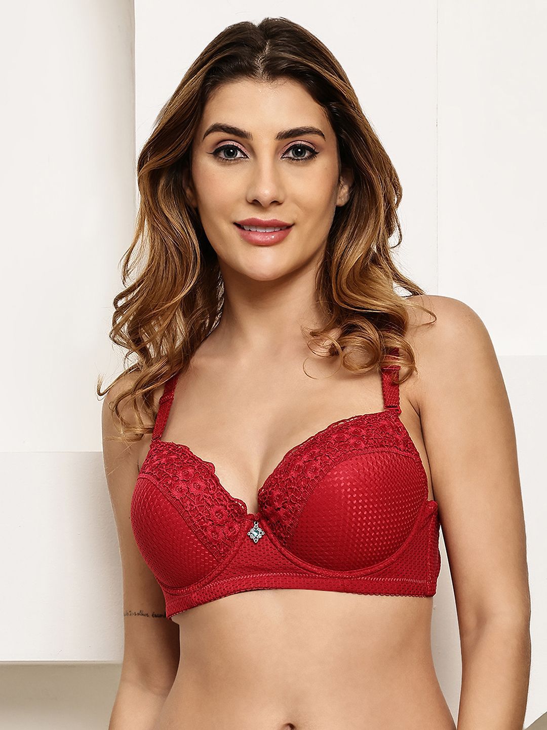 Quttos Floral Full Coverage Underwired & Lightly Padded T-shirt Bra