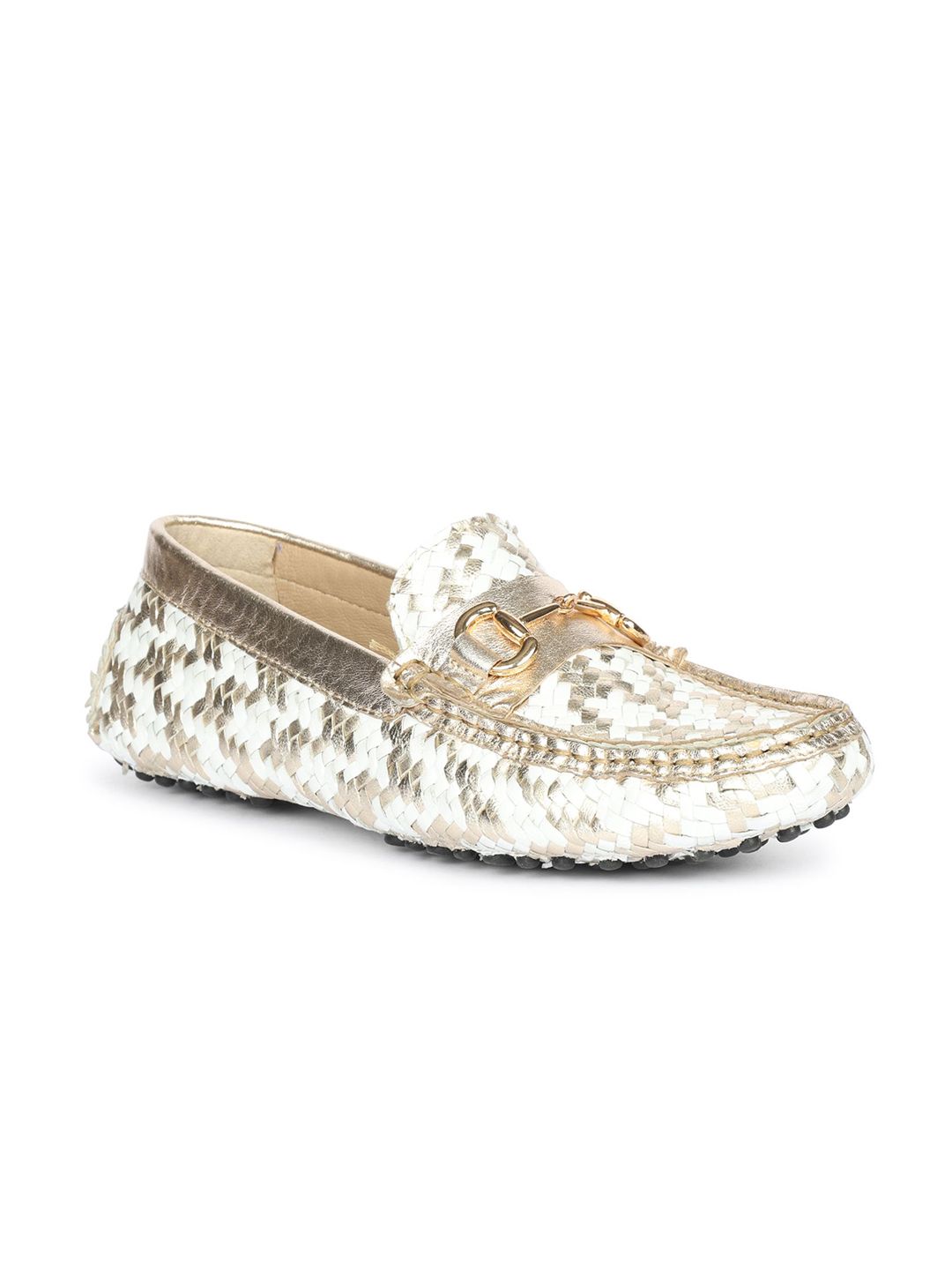 Saint G Women Woven Design Round Toe Loafers-image-49