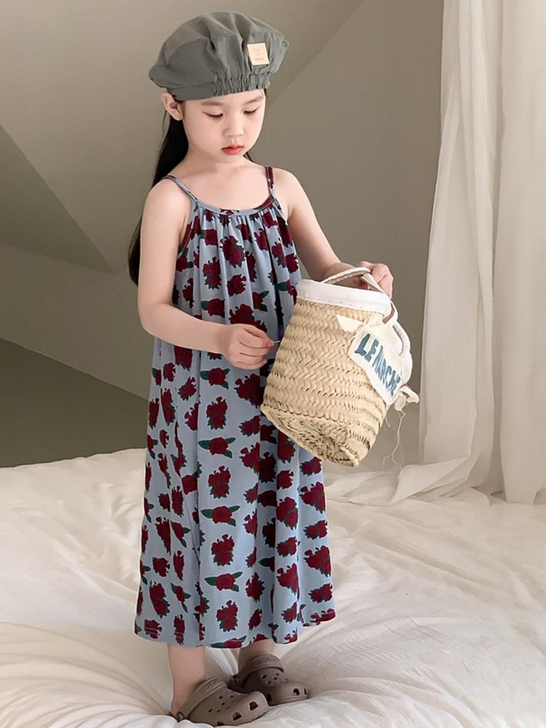 LULU & SKY Girls Printed Shoulder Straps A-Line Dress-picture-29