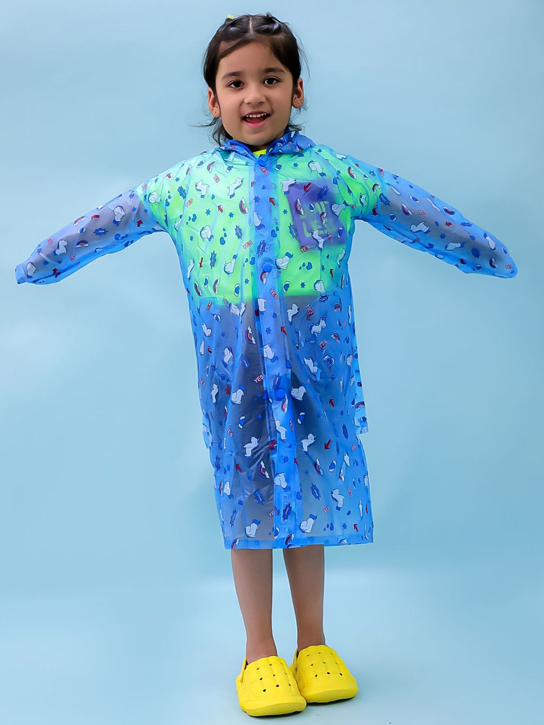 M'andy Girls Printed Hooded Raincoat-picture-43