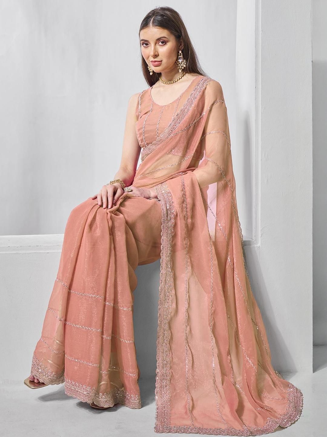 Mitera Floral Embroidered Saree-picture-34