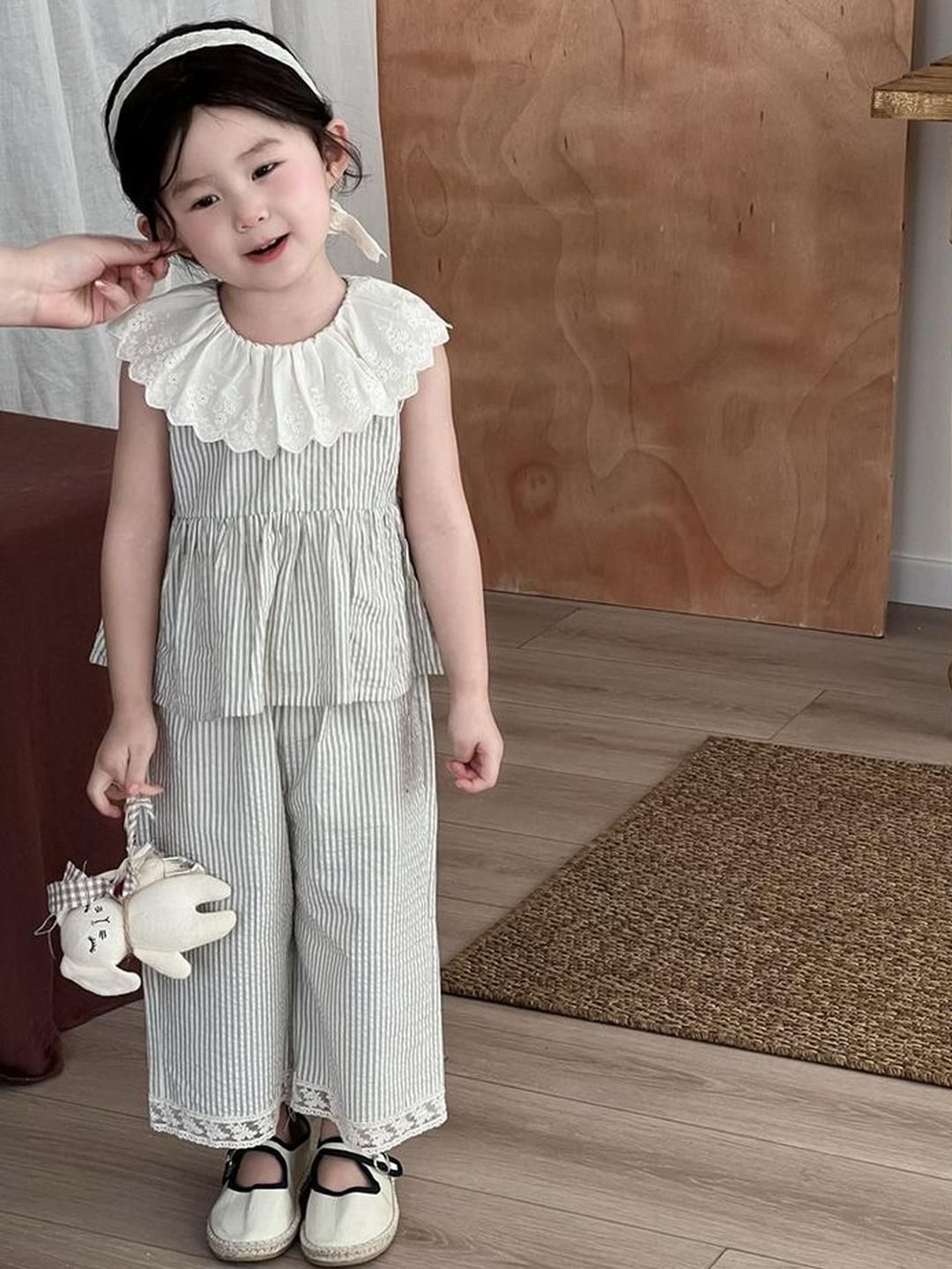 LULU & SKY Girls Striped Top with Palazzos-picture-36