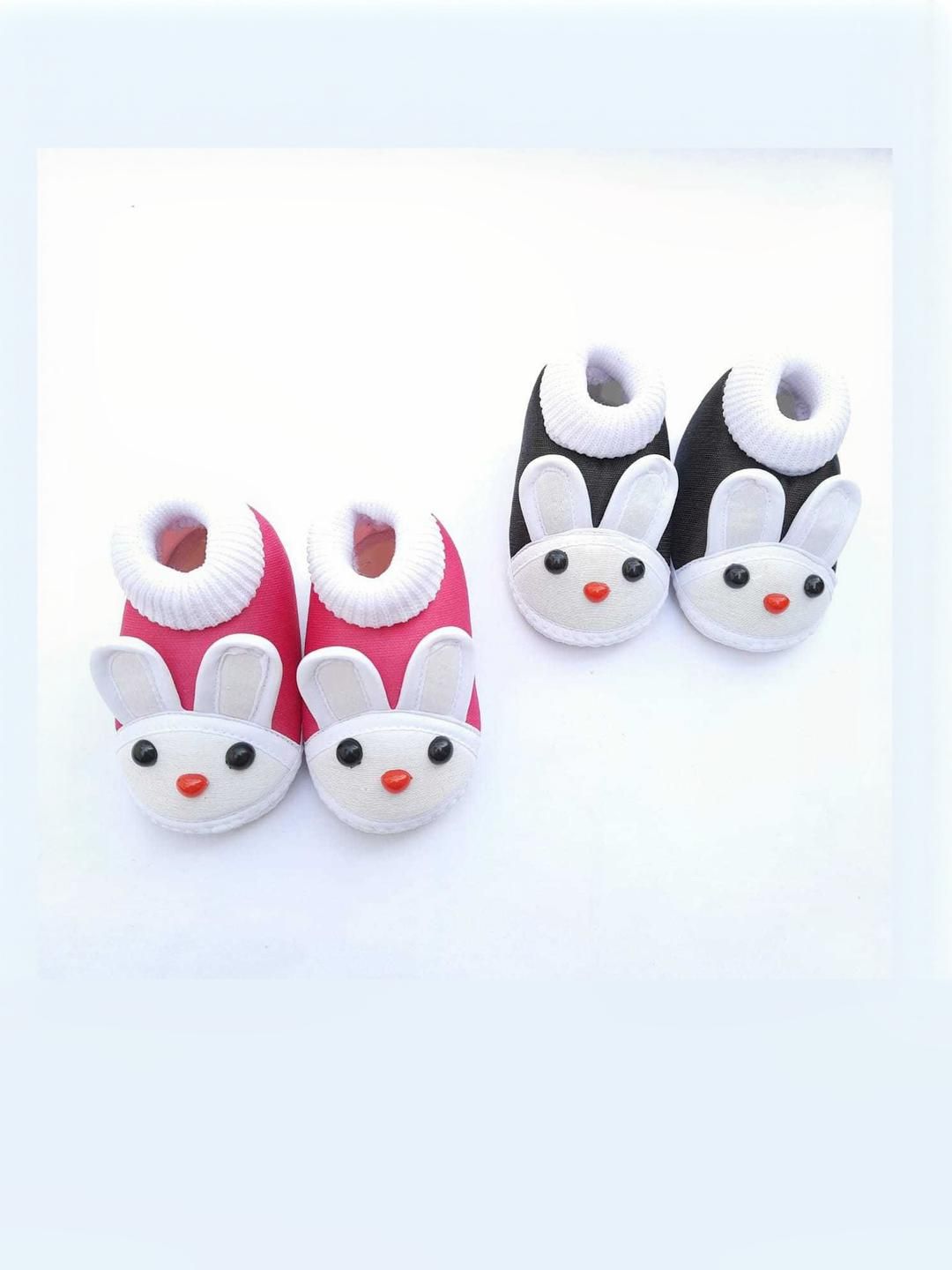 LMN CHILD CARE pink ,black Unisex Kids Cotton Booties-picture-30