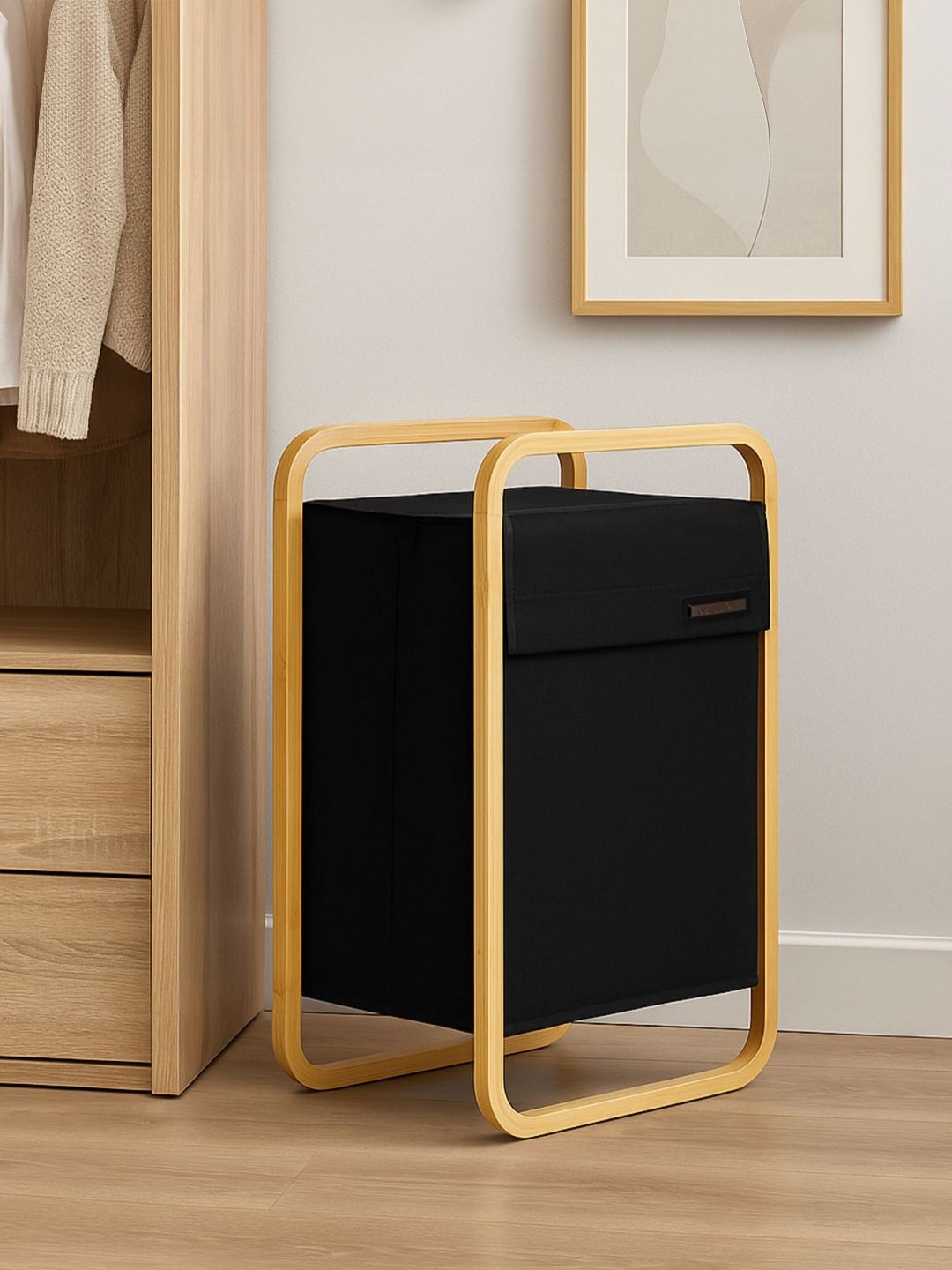 OBSESSIONS Black Large Foldable Laundry Storage Basket-image-17