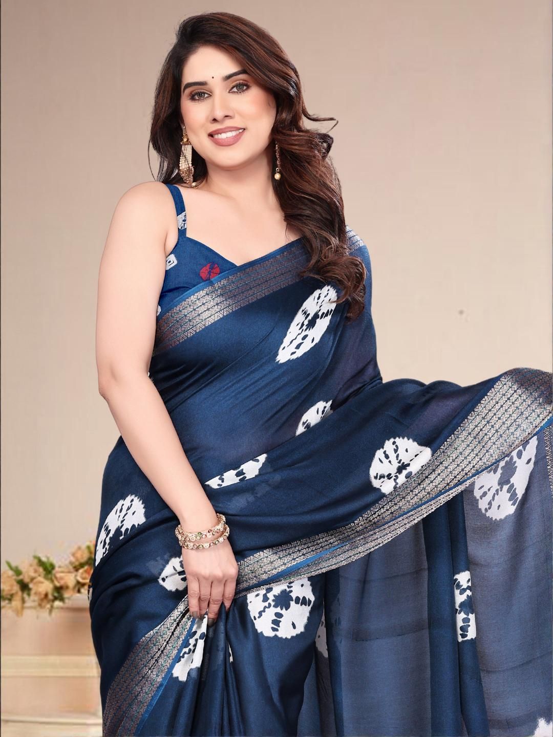 SUPERLAXMI Bandhani Zari Pure Chiffon Bandhani Saree-picture-23