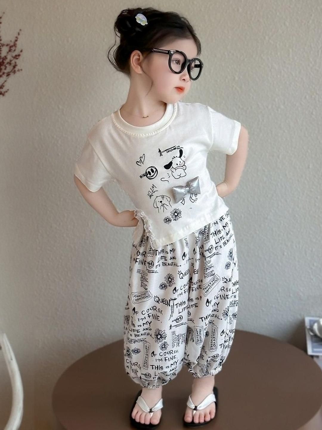 LULU & SKY Girls Printed Round Neck Pure Cotton Top-picture-24