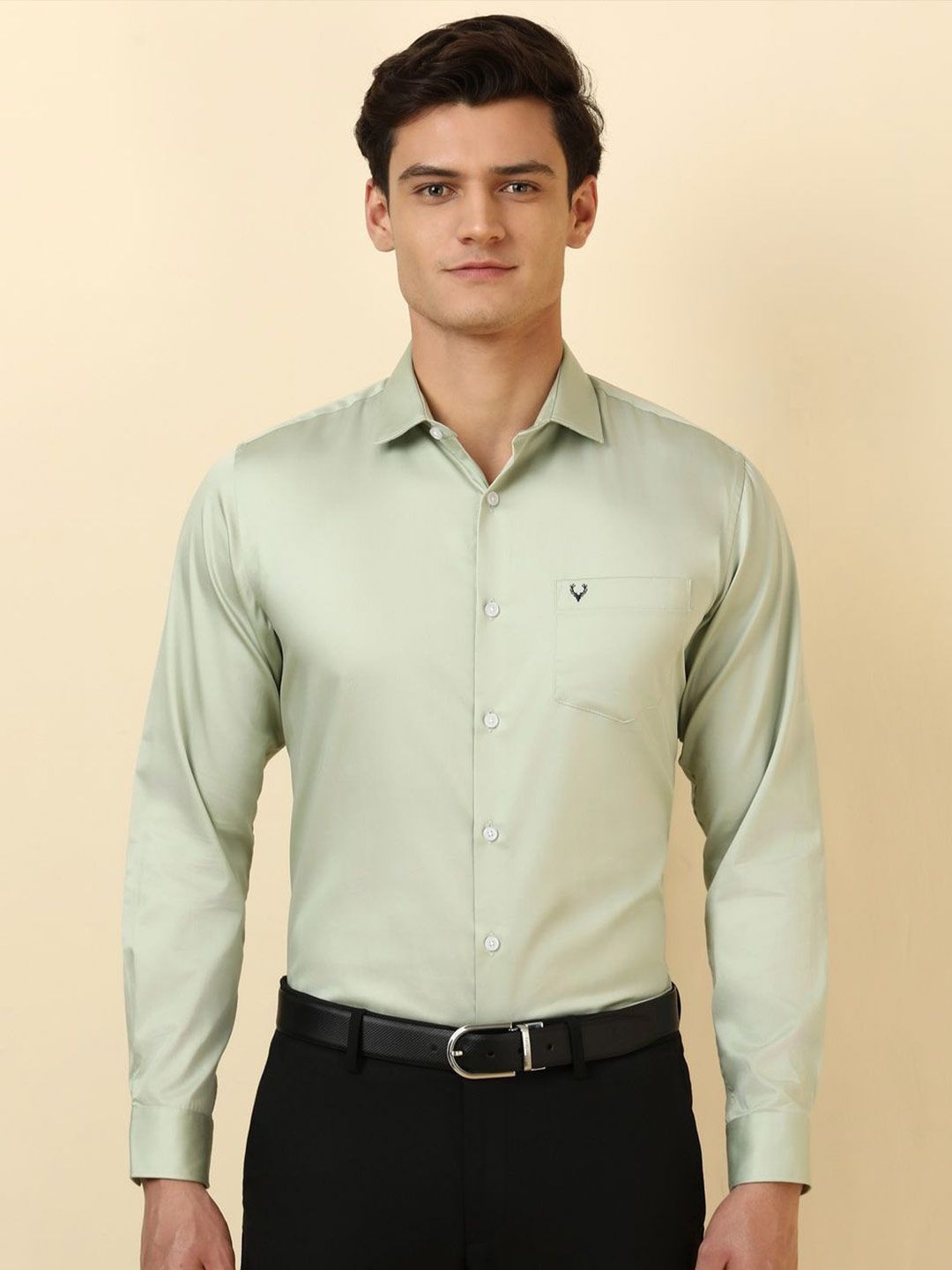 Allen Solly Slim Fit Spread Collar Long Sleeves Pure Cotton Formal Shirt-picture-15