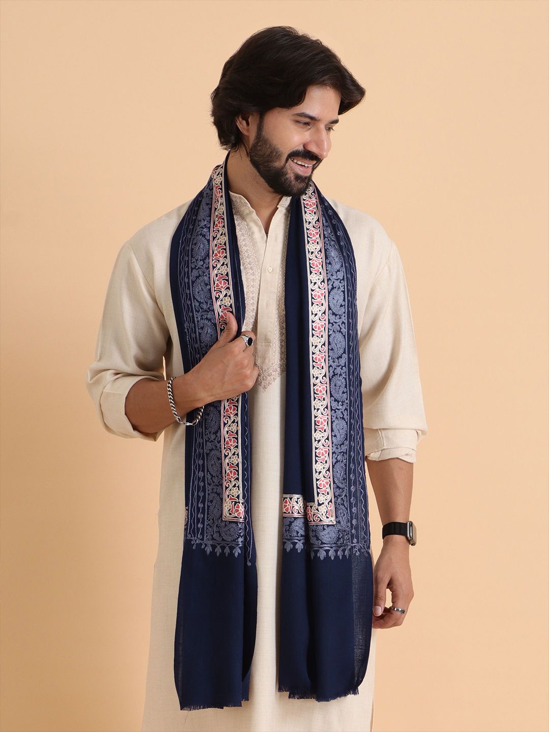 Tweedle Men Embroidered Stole-picture-26