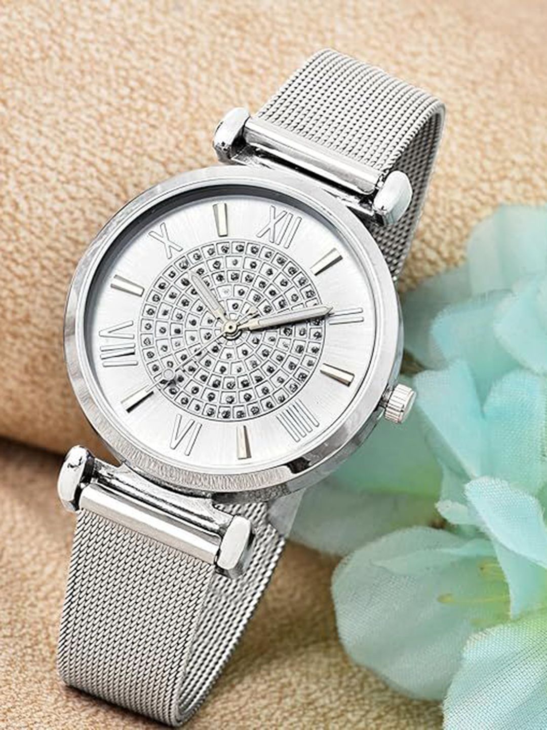 LOUIS DEVIN Women Embellished Bracelet Style Straps Analogue Watch LD-L189-SLV-CH-picture-20