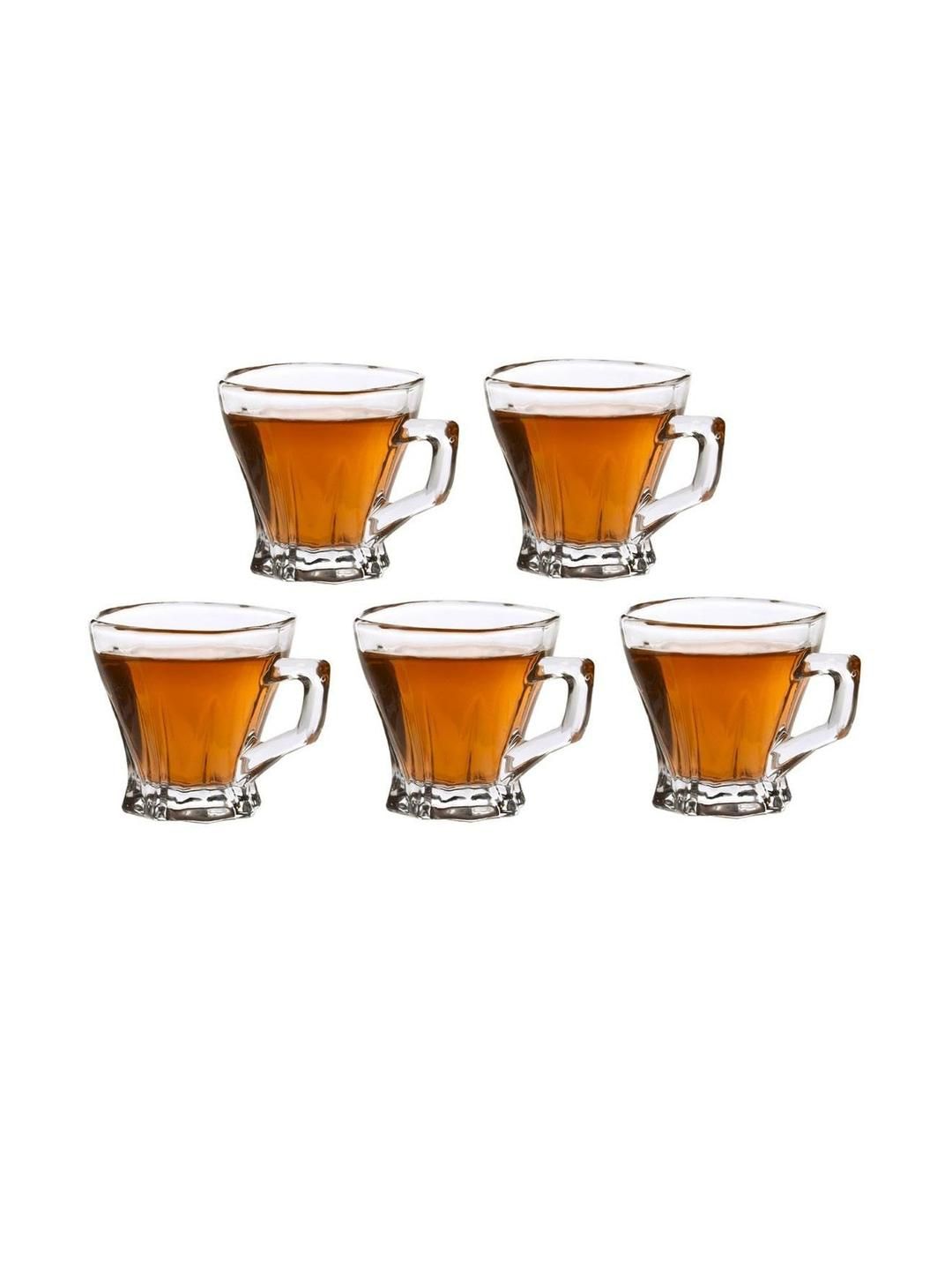 Somil Clear Glass Coffee & Tea Cup / Mug (120 Ml), Enjoy Your Drink in Style, 7.8 X 9.7 X 8 Cm, Pack of 5-image-37