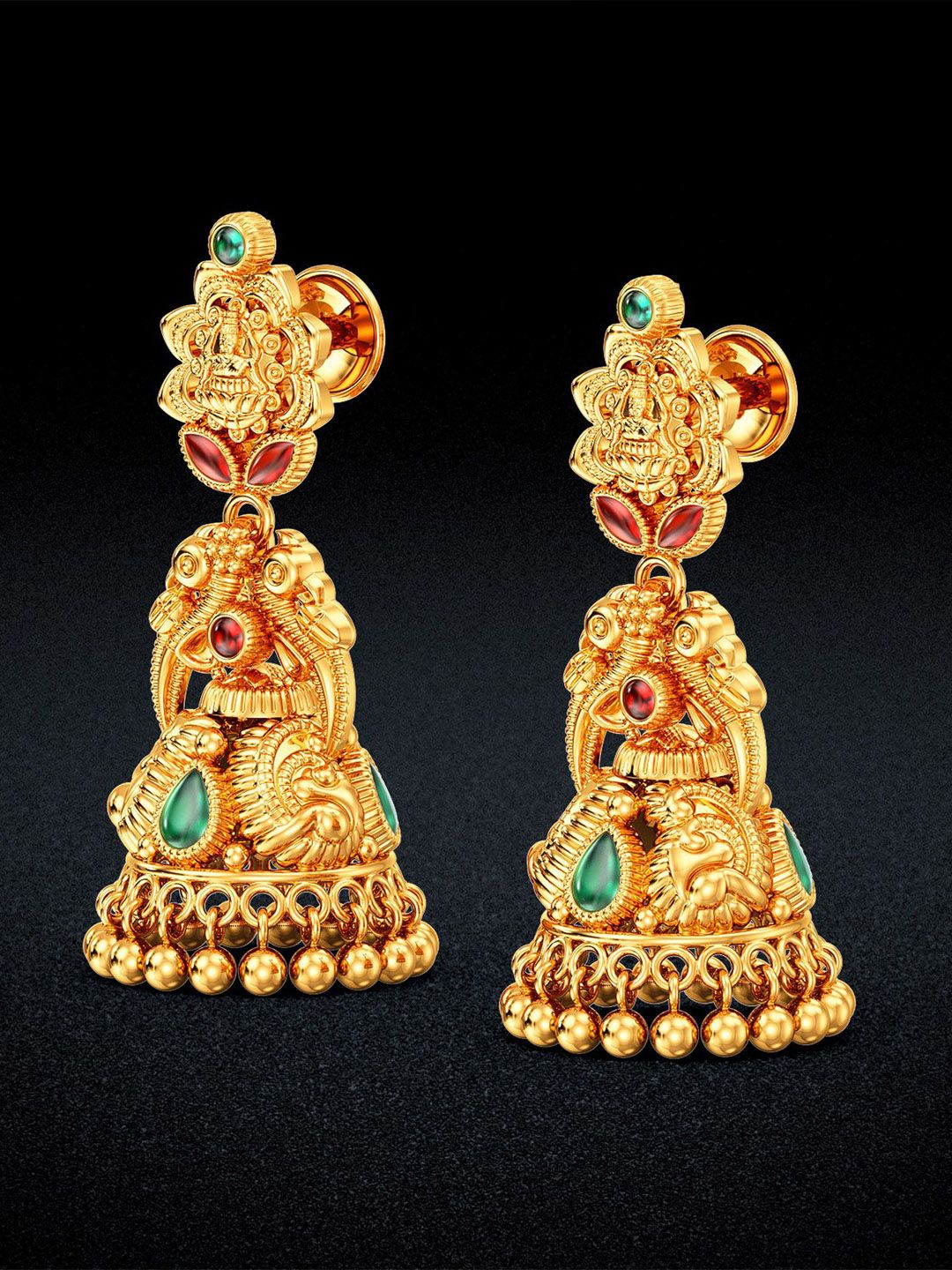 Joyalukkas Sacred Paisley Lakshmi Gold Jhumkas- 8.68 gms-picture-50