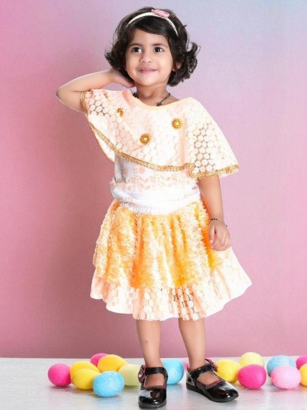 NEW GEN Girls Self Design Top With Skirt-image-14