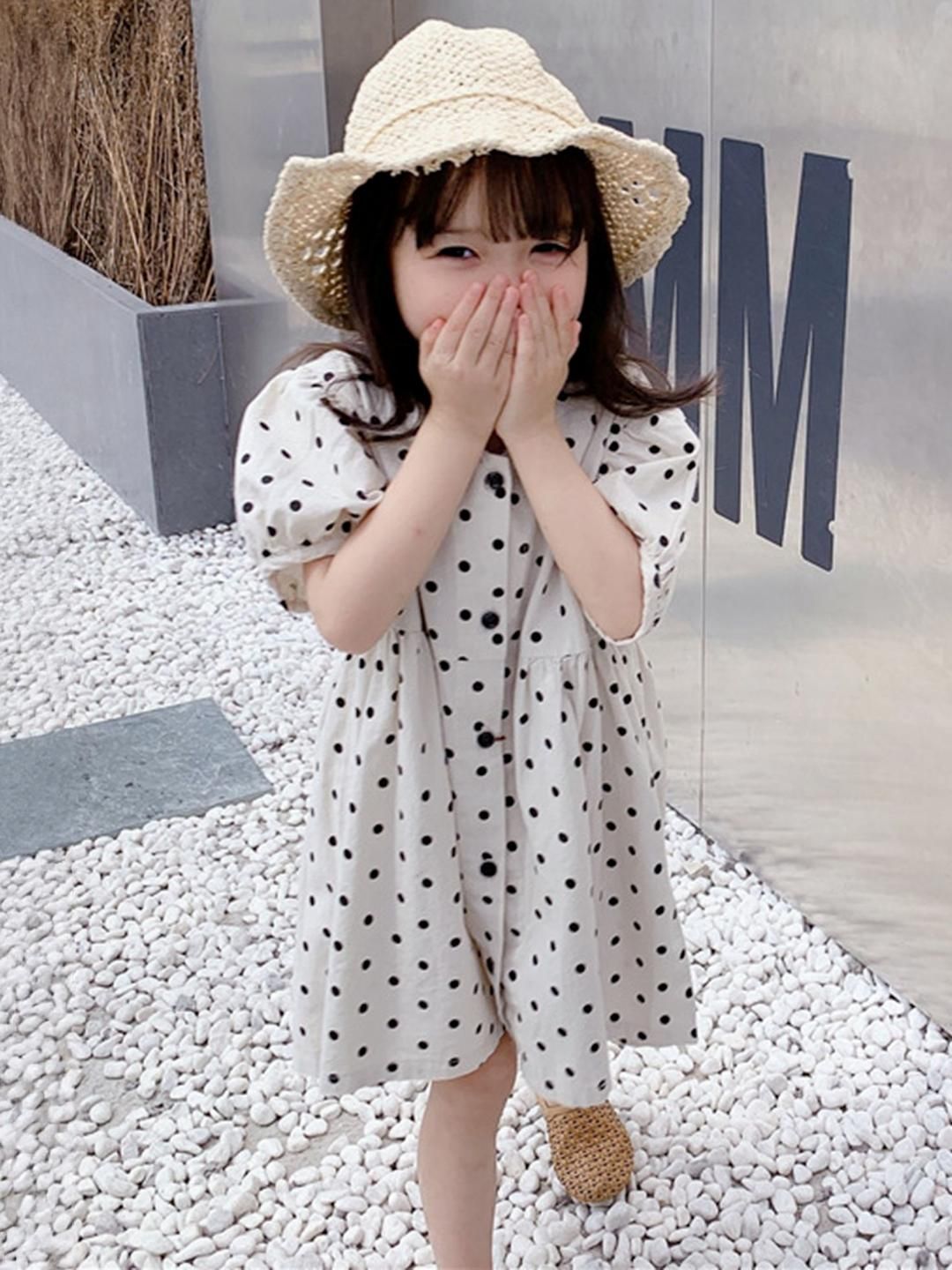 LULU & SKY Girls Polka Dot Printed Puff Sleeve A-Line Dress-picture-32