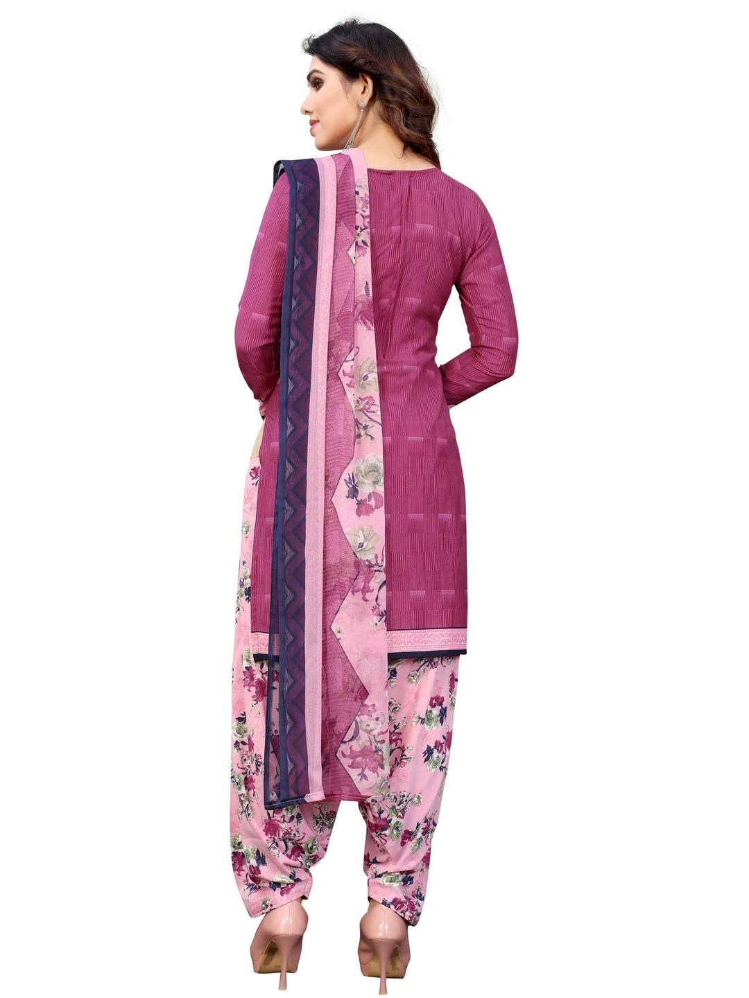Unstitched Printed Cotton Blend Kurta & Patiyala Dress Material with Dupatta-image-46
