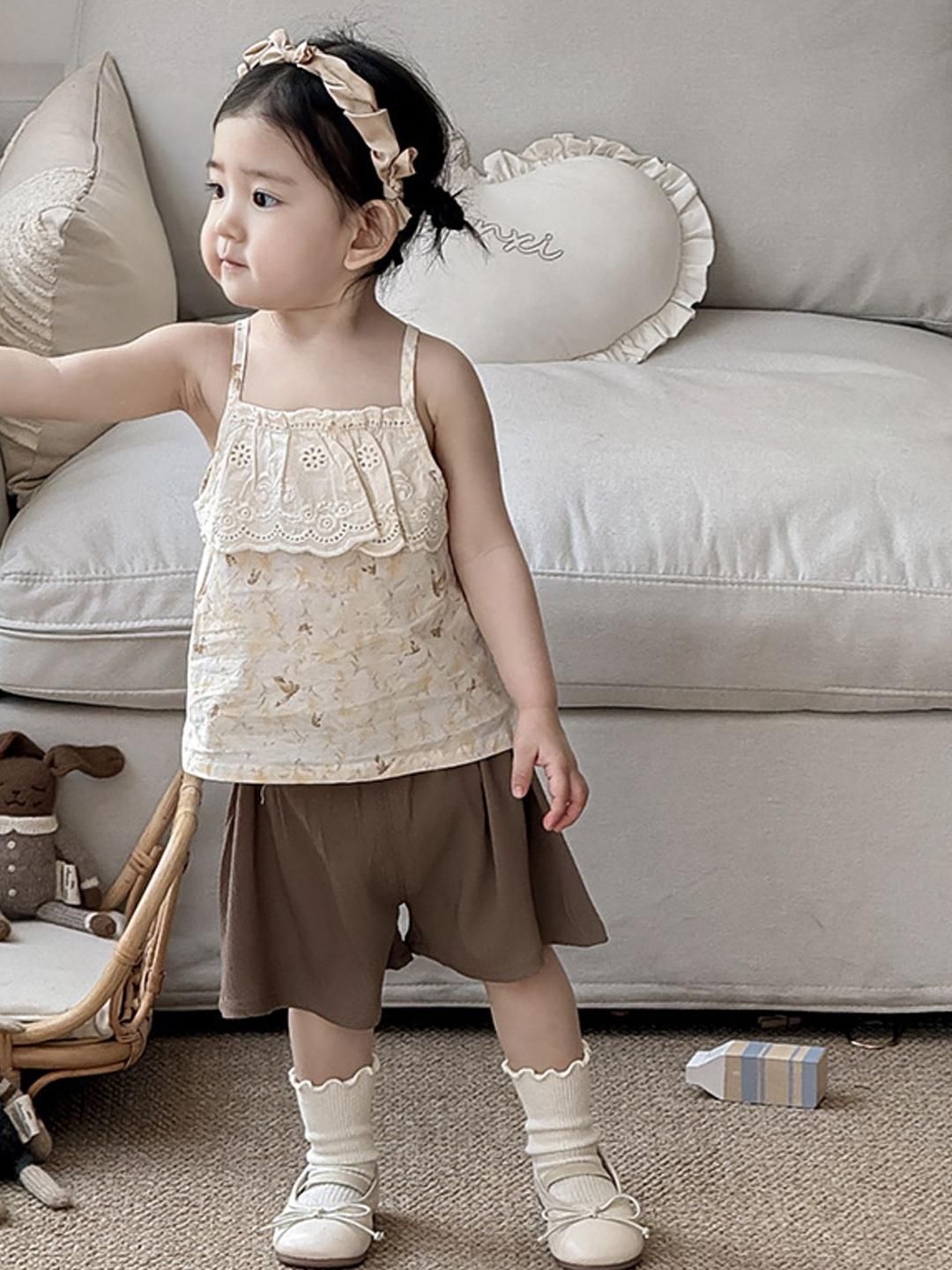 LULU & SKY Girls Pure Cotton Printed Top With Shorts-picture-51