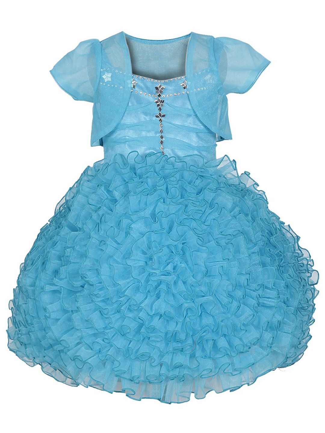 BAESD Girls Embellished Sweetheart Neck Fit And Flare Dress With Jackets-picture-43