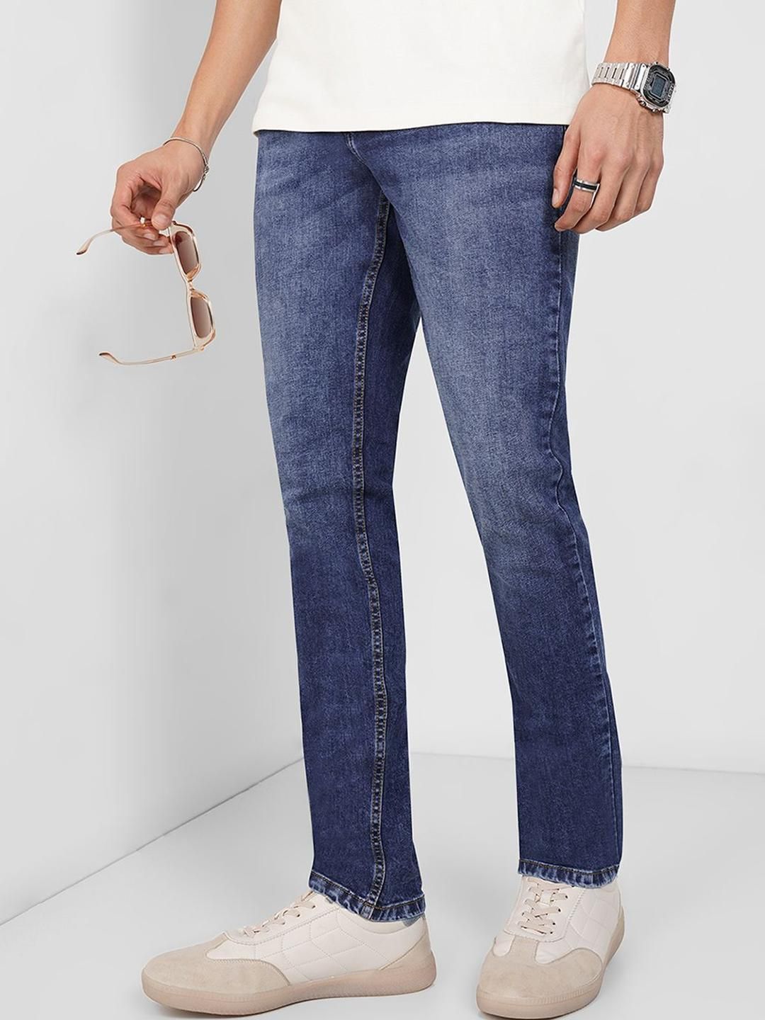 SF JEANS by Pantaloons Men Slim Fit Mid-Rise Heavy Fade Jeans-picture-31