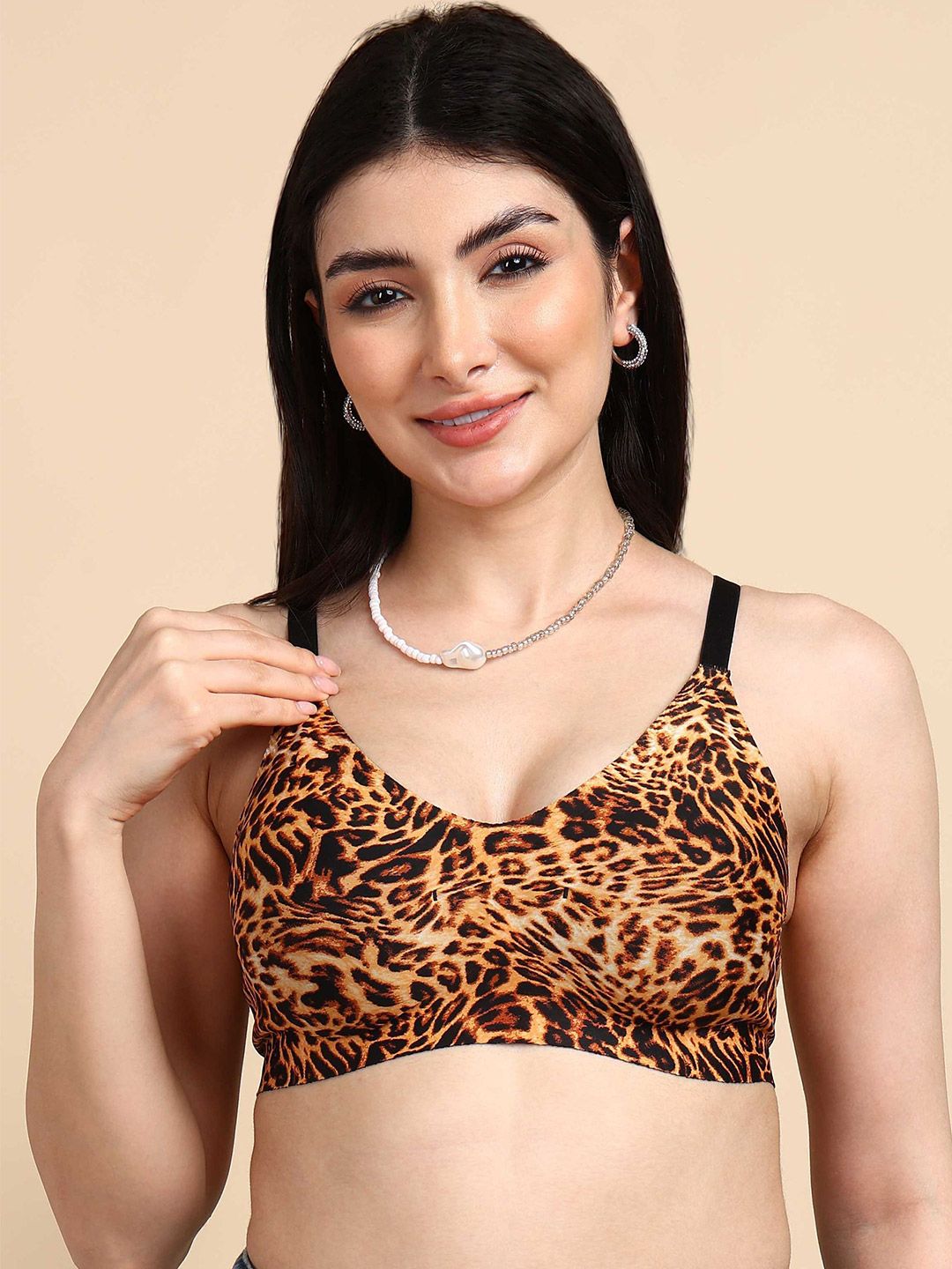Tweens Women Animal Printed Full Coverage Lightly Padded and Non-Wired Bra
