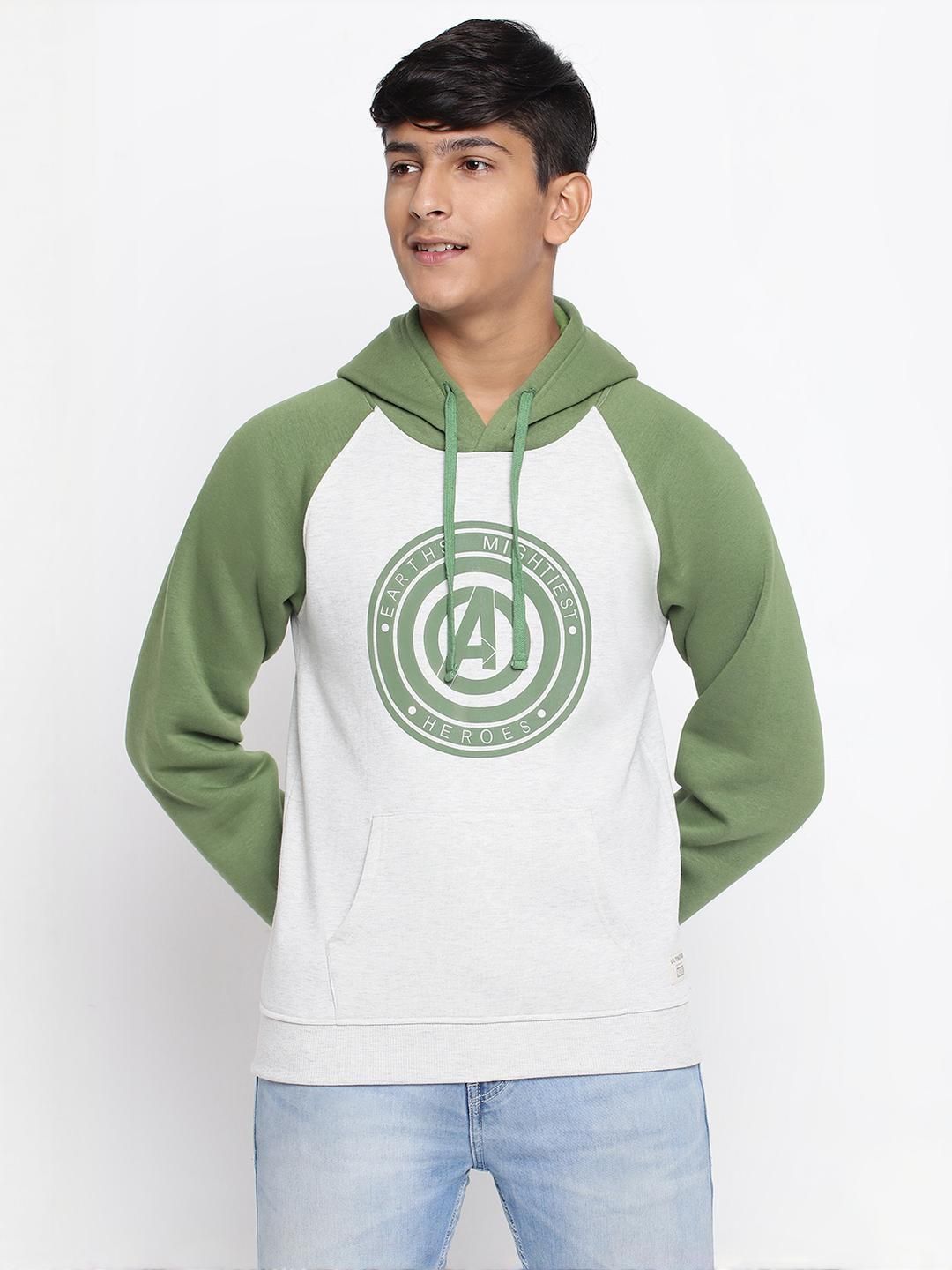 Lil Tomatoes Boys Olive Printed Hooded Sweatshirt-picture-39