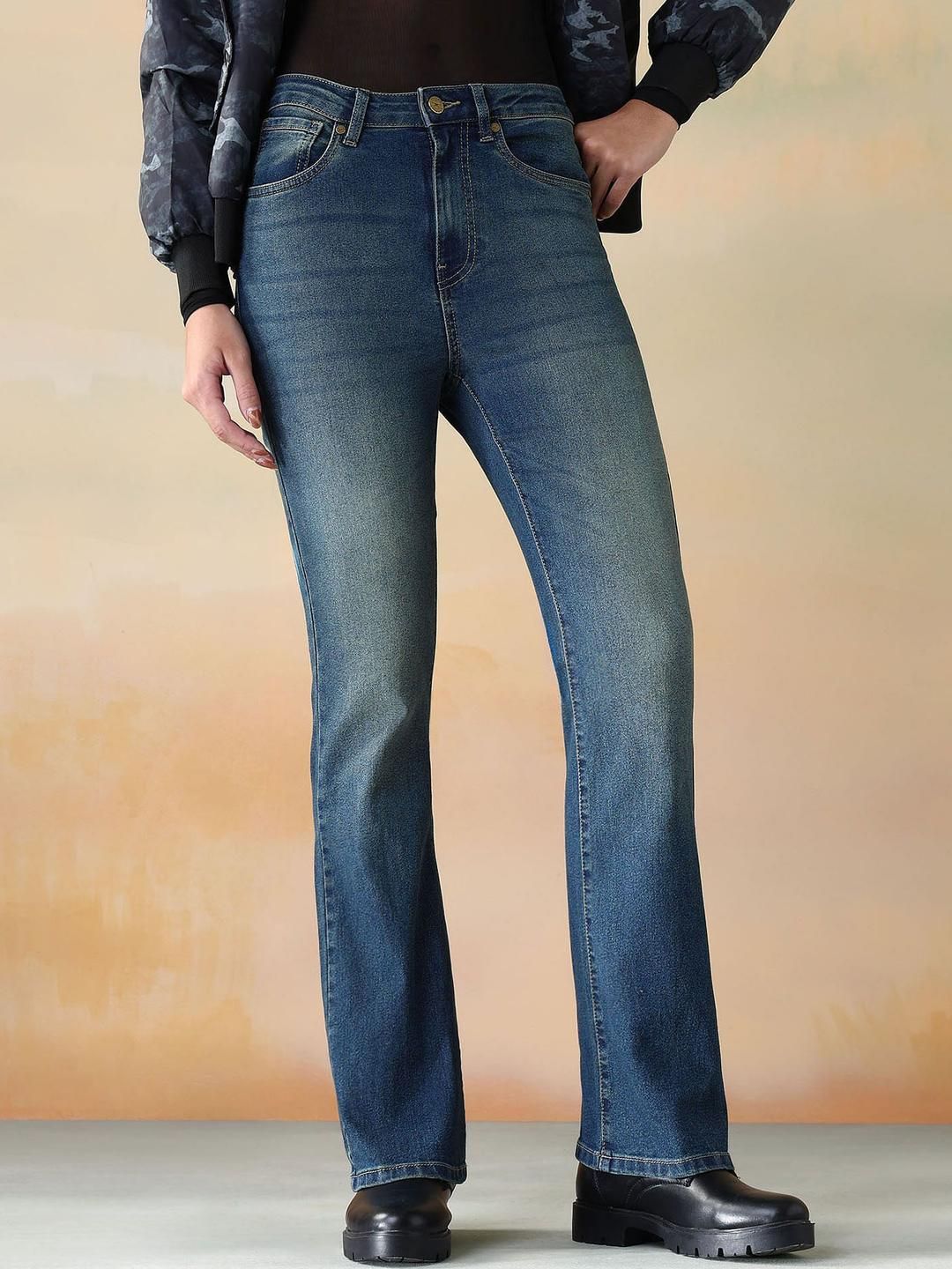 Flying Machine Women Skinny Bootcut High-Rise Light Fade Stretchable Jeans-picture-28