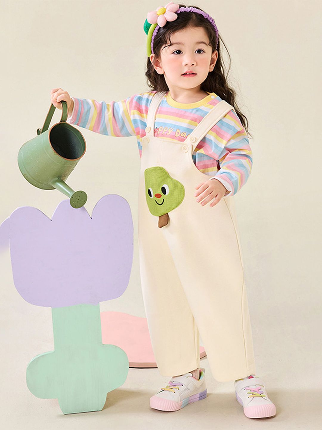 LULU & SKY Girls Applique Dungarees-picture-32