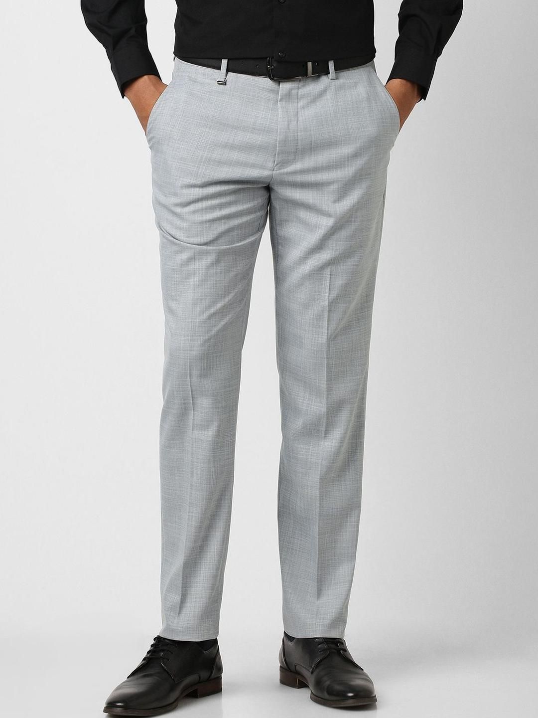 Van Heusen Men Solid Mid-Rise Slim Fit Formal Trousers-picture-12